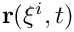 $\mathbf{r}(\xi^i,t)$