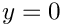 \[ y = 0  \]