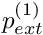 $ p_{ext}^{(1)} $
