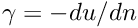 $ \gamma = -du/dn $