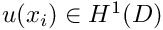 $ u(x_i) \in H^1(D) $