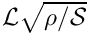 \[ \Lambda = \frac{{\cal L}}{{\cal T}} \sqrt{\frac{\rho}{{\cal S}}} \]