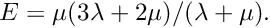 \[ \Lambda^2 = \frac{(1-\nu)}{(1+\nu)(1-2\nu)} \]