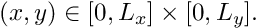 $ (x,y) \in [0,L_x] \times [0,L_y]. $